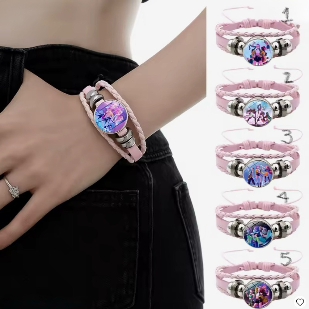 Pink Braided K-pop Demon Hunter Bracelet